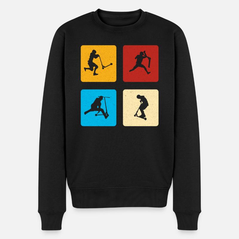 Stunt Scooter - Männer Premium Bio Pullover - Schwarz