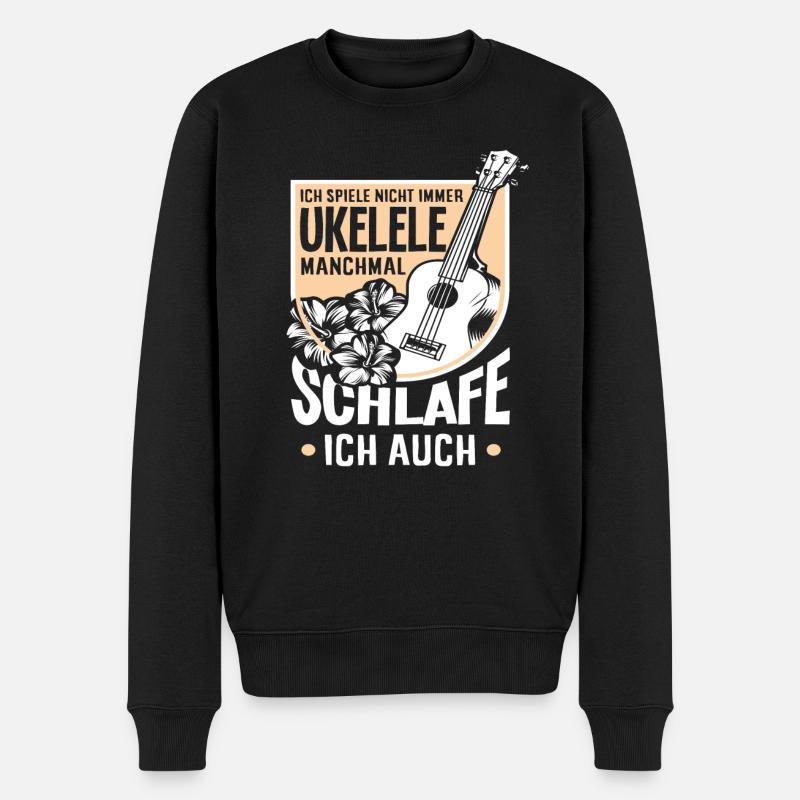 Ukulele - Männer Premium Bio Pullover - Schwarz