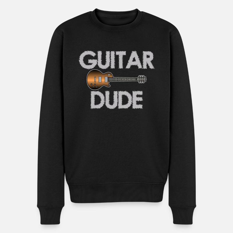 Guitar Dude Music Player Musicien Guitariste Graphiques - Pull Premium bio Homme - noir