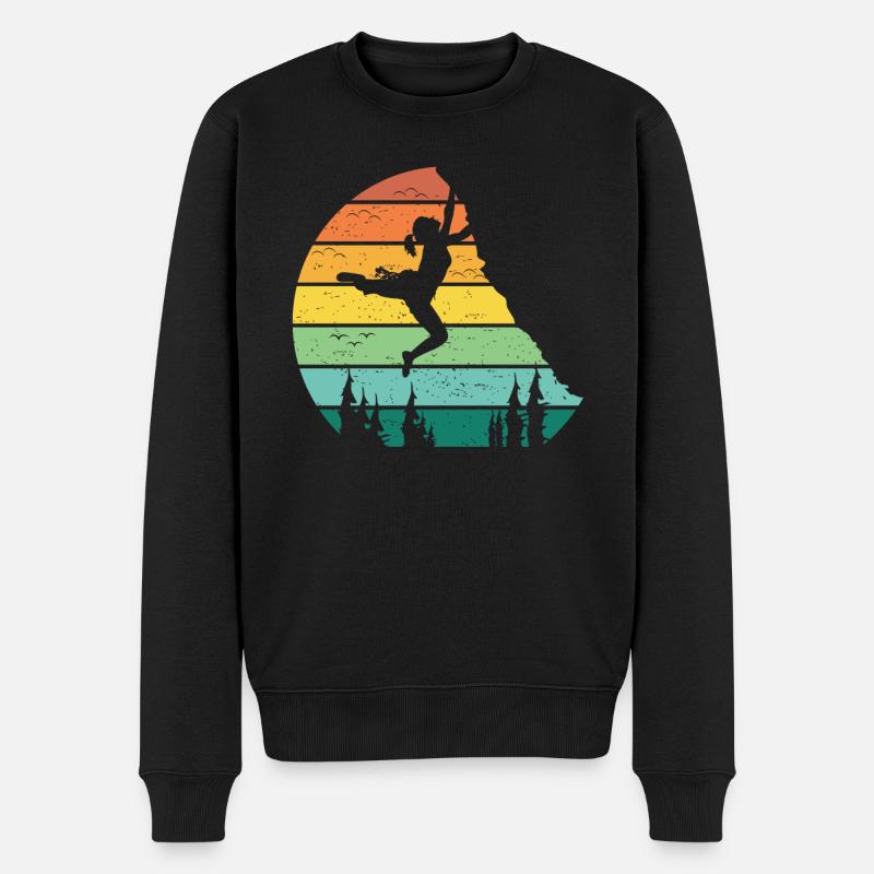 Bouldern Sportlerin - Männer Premium Bio Pullover - Schwarz