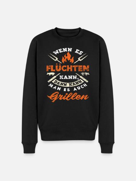 Grillen Spruch Grill Griller - Männer Premium Bio Pullover - Schwarz