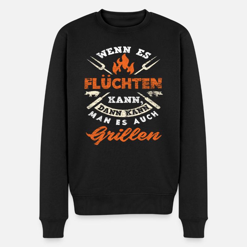 Grillen Spruch Grill Griller - Männer Premium Bio Pullover - Schwarz