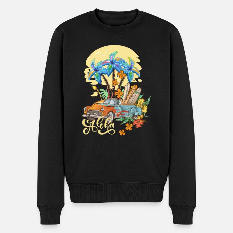 Aloha Surfing , Hawai - Pull Premium bio Homme - noir