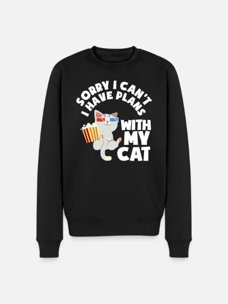 Cat Hobby Leisure Pet Gift - Men's Premium Organic Jumper - black