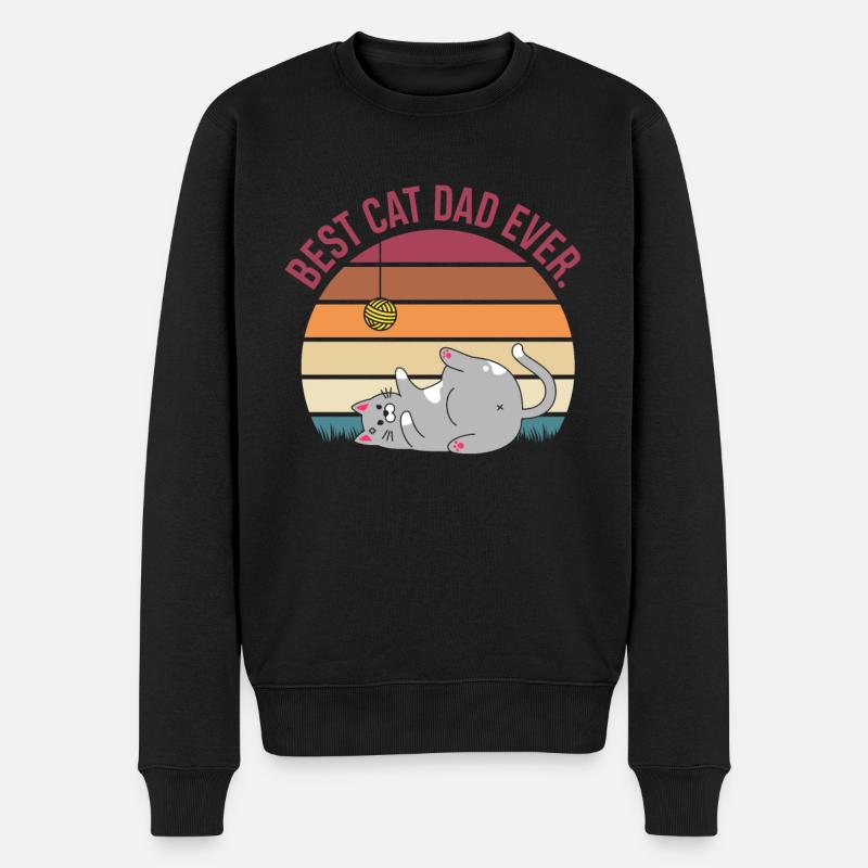 Chats Papa - Pull Premium bio Homme - noir