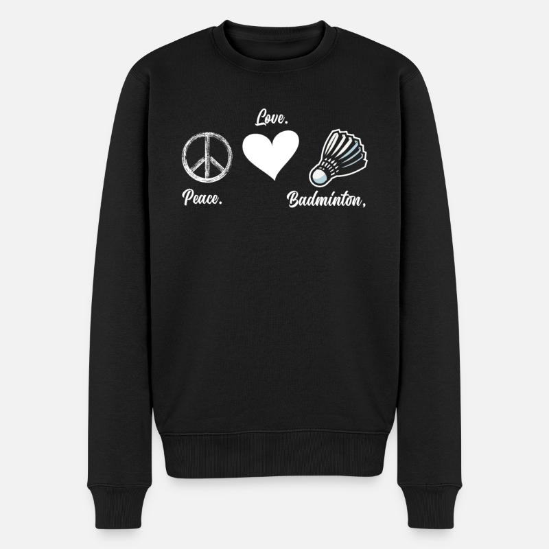 Paix Amour Badminton - Pull Premium bio Homme - noir