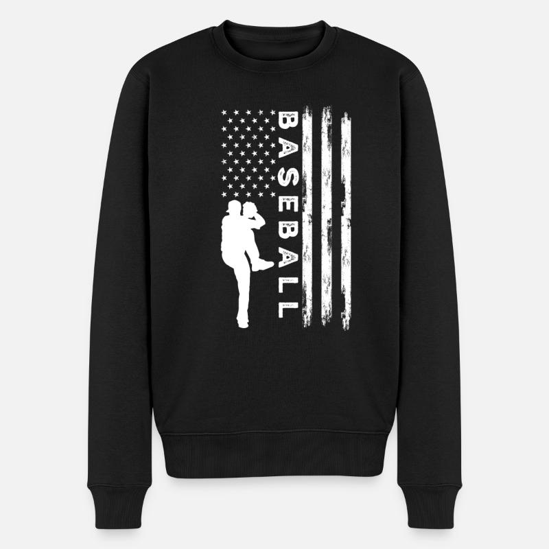 Baseball Drapeau américain - Pull Premium bio Homme - noir