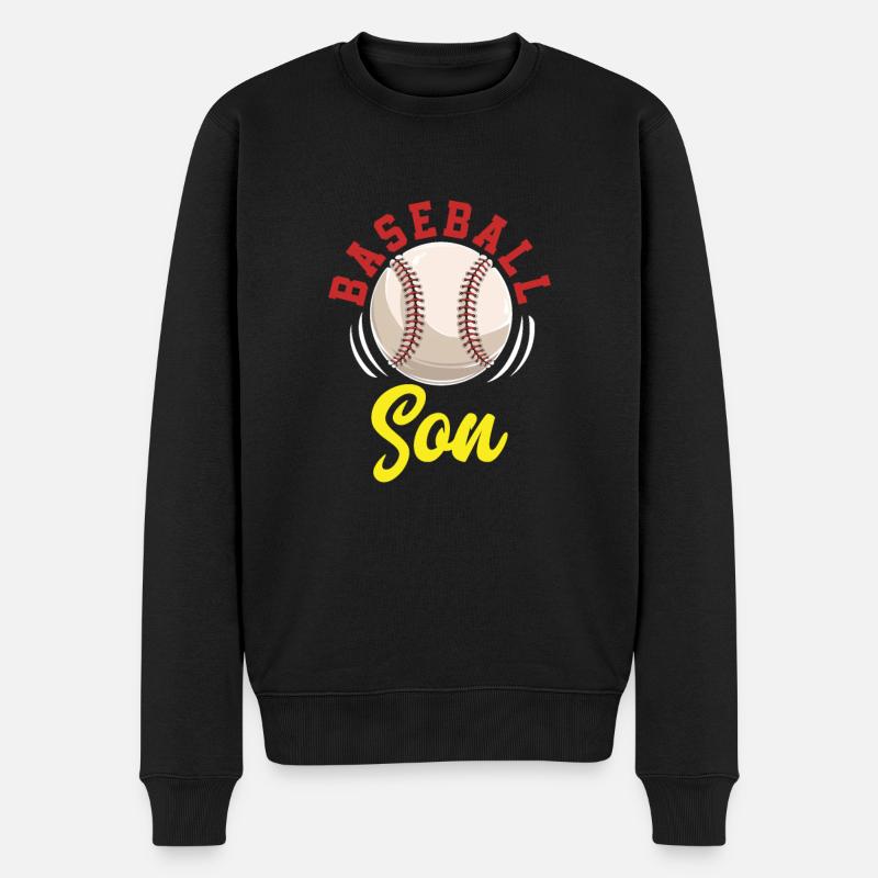 Baseball Sohn - Männer Premium Bio Pullover - Schwarz