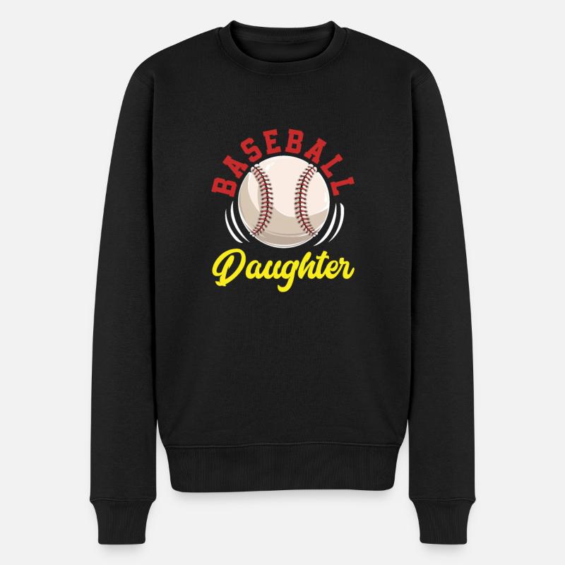 Baseball Tochter - Männer Premium Bio Pullover - Schwarz