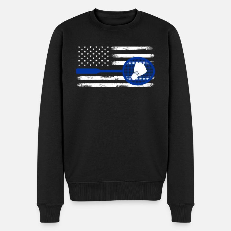 Badminton Drapeau américain - Pull Premium bio Homme - noir