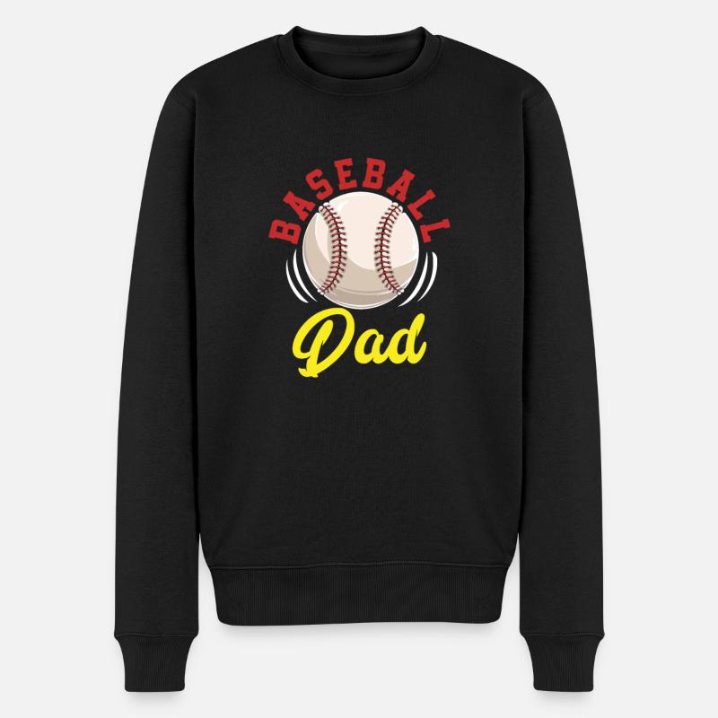 Baseball Papa - Männer Premium Bio Pullover - Schwarz