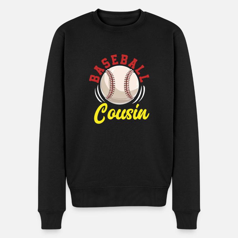 Baseball Cousin - Männer Premium Bio Pullover - Schwarz