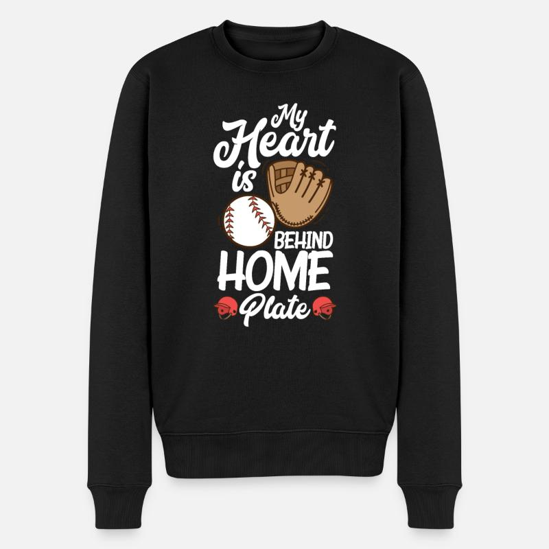 Baseball Mama Sohn Liebe - Männer Premium Bio Pullover - Schwarz