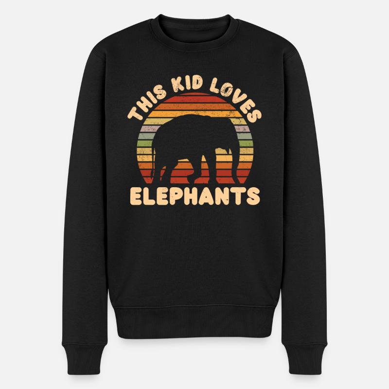 Enfants éléphants Enfant - Pull Premium bio Homme - noir