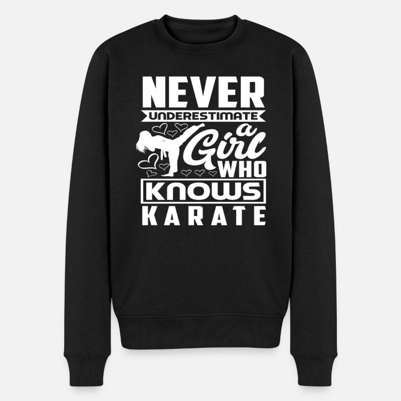 Karate Mädchen Geschenk - Männer Premium Bio Pullover - Schwarz