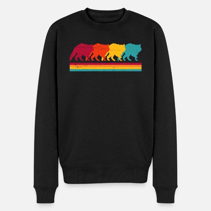 Waschbär - Männer Premium Bio Pullover - Schwarz