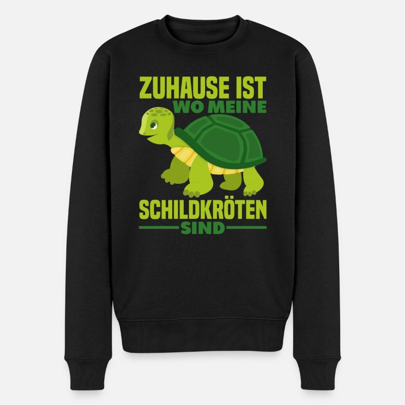 Schildkröte Spruch Haustier - Männer Premium Bio Pullover - Schwarz