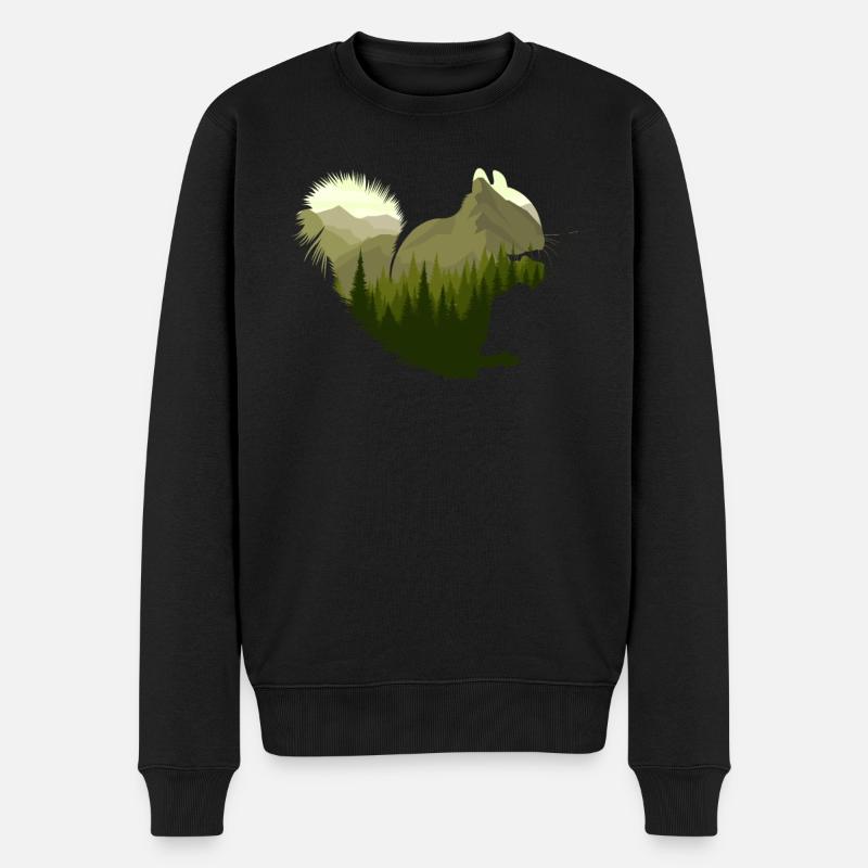 Forêt d’écureuils - Pull Premium bio Homme - noir