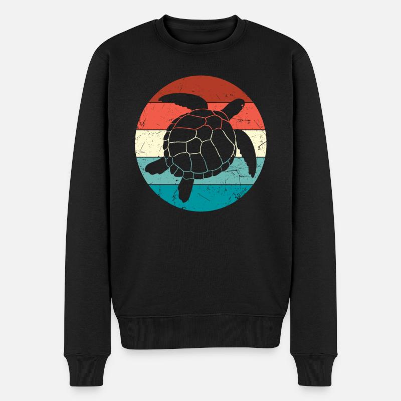 Tortue rétro - Pull Premium bio Homme - noir