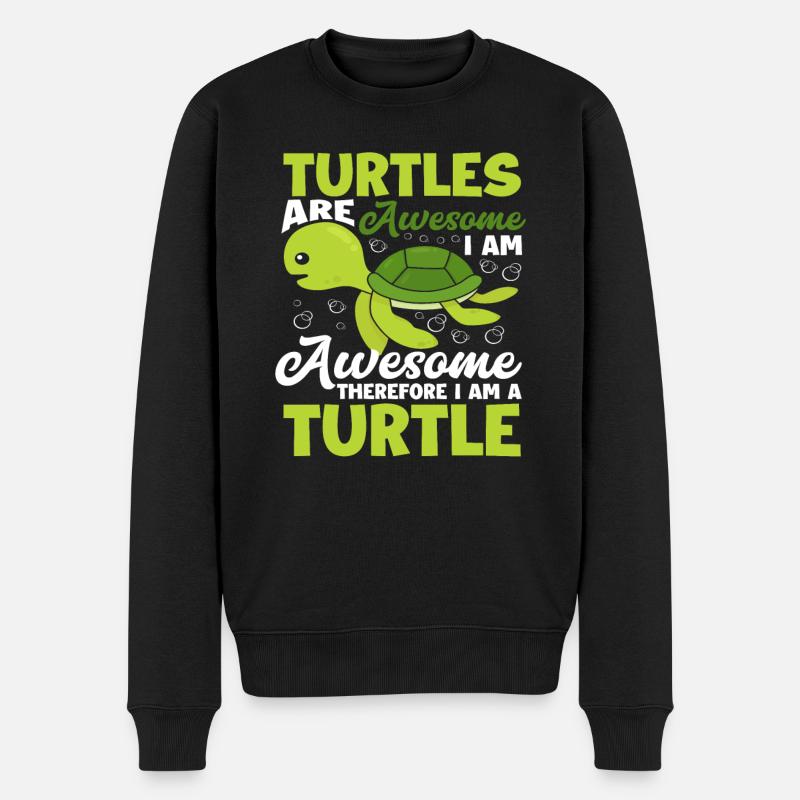 Turtle Funny Turtle Saying - Men's Premium Organic Jumper - black