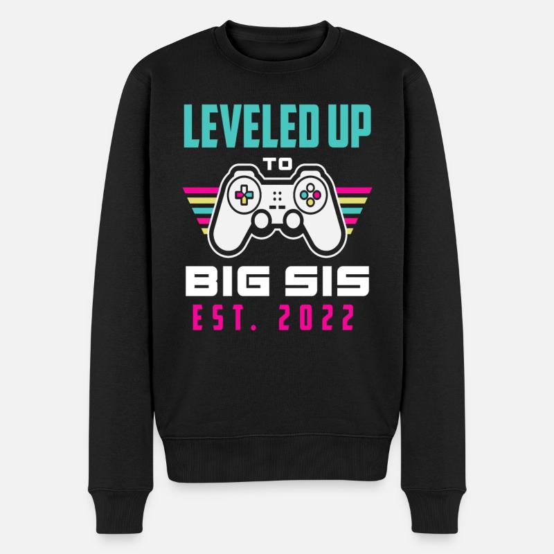 Gamerin Videospiele Schwester 2022 - Männer Premium Bio Pullover - Schwarz
