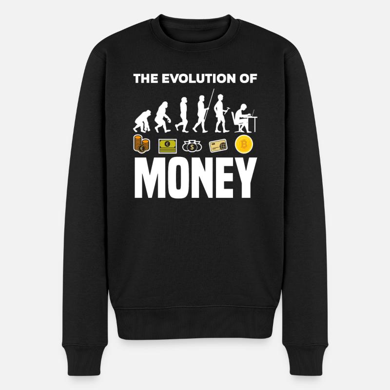 Bitcoin Geld Evolution - Männer Premium Bio Pullover - Schwarz