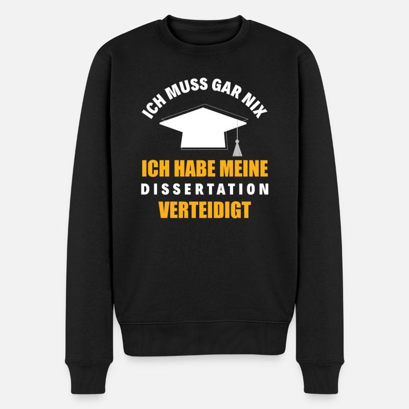 Doktortitel Dissertation Promotion Geschenk - Männer Premium Bio Pullover - Schwarz