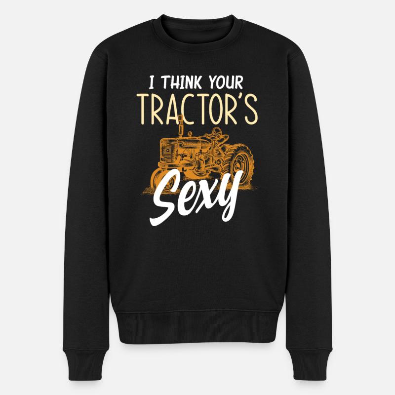 Bauer Traktor Liebhaber - Männer Premium Bio Pullover - Schwarz
