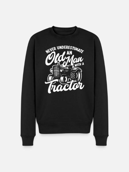 Farmer Old Man Tractor - Men's Premium Organic Jumper - black