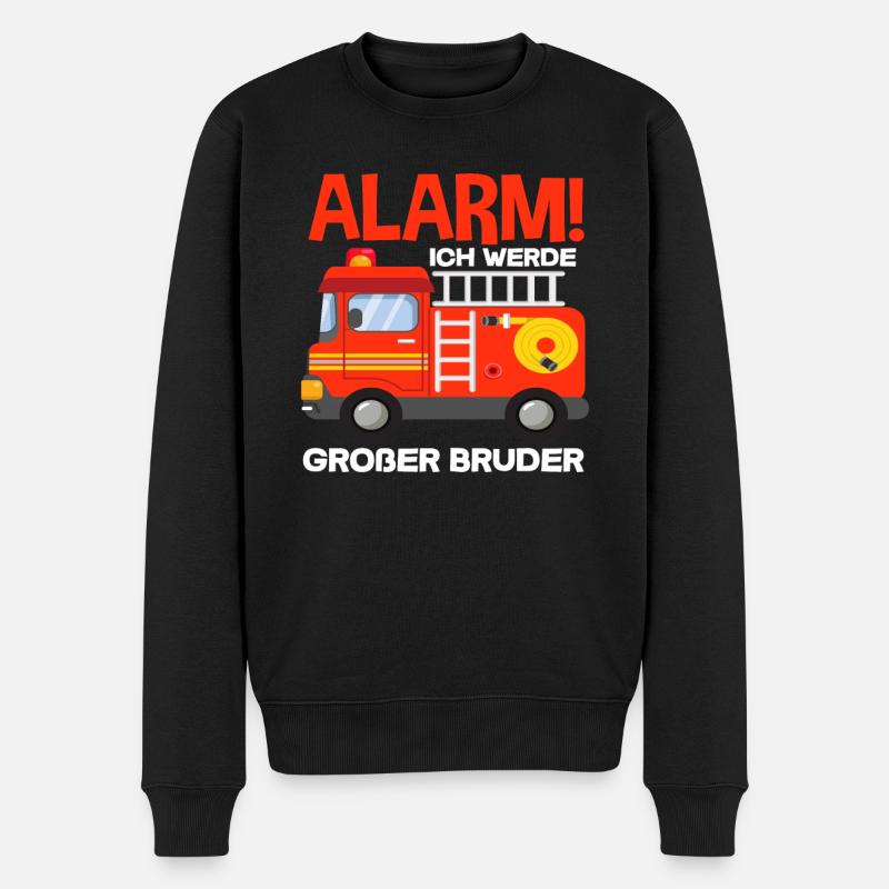 Alarm Ich Werde Großer Bruder Sohn Nachwuchs - Männer Premium Bio Pullover - Schwarz