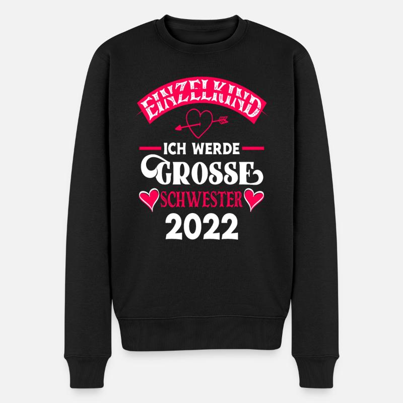 Ich Werde Große Schwester 2022 - Männer Premium Bio Pullover - Schwarz
