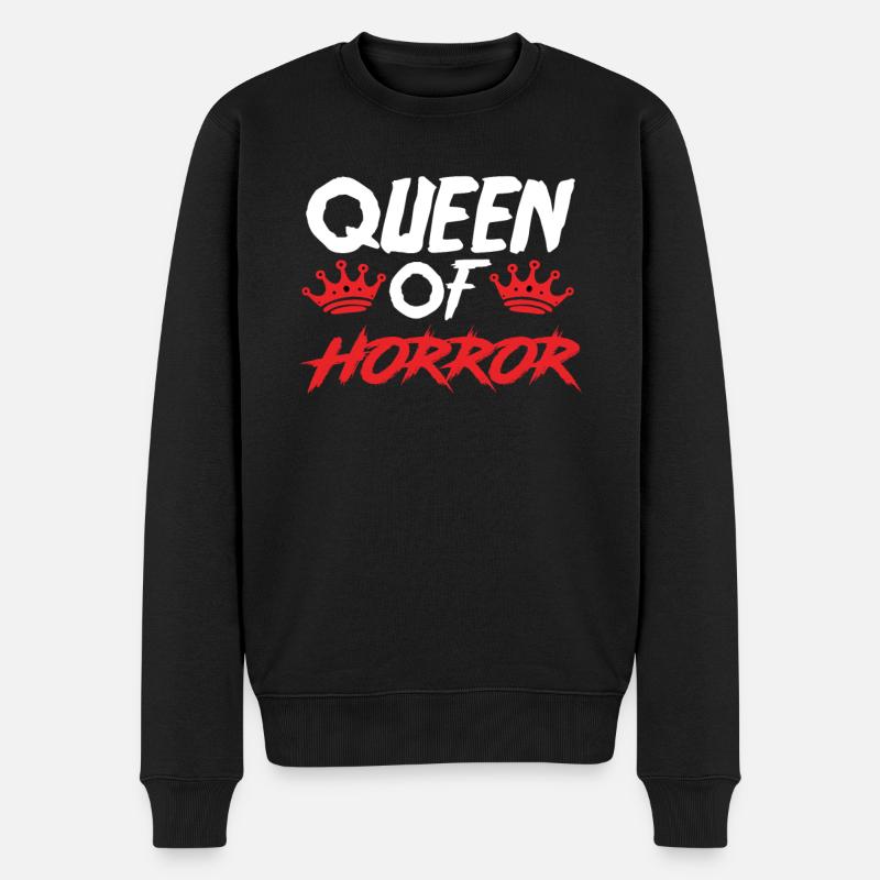 Horror Filme Königin Halloween - Männer Premium Bio Pullover - Schwarz