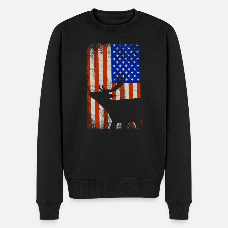 Drapeau américain Patriot - Pull Premium bio Homme - noir
