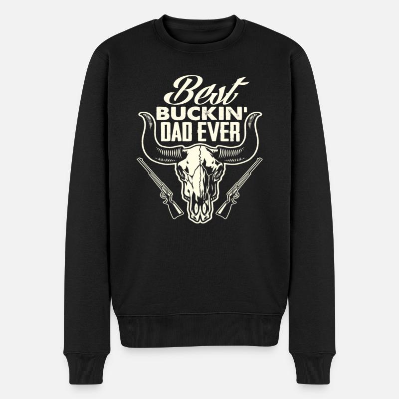 Bester Jagd Papa Hirsch - Männer Premium Bio Pullover - Schwarz