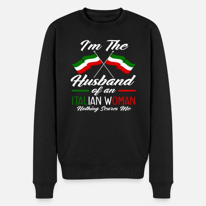 Ehefmann Italienische Frau - Männer Premium Bio Pullover - Schwarz
