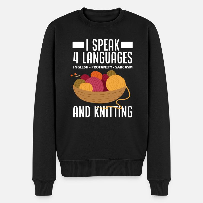 Langues à tricoter Sarcasme - Pull Premium bio Homme - noir