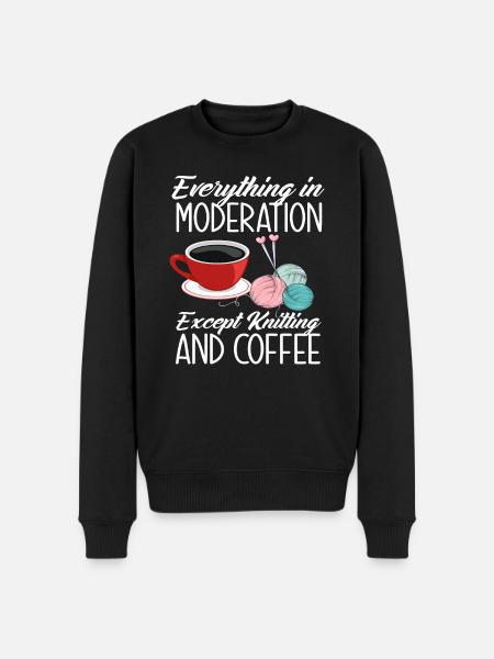 Knitting Coffee Love Hobby - Men's Premium Organic Jumper - black