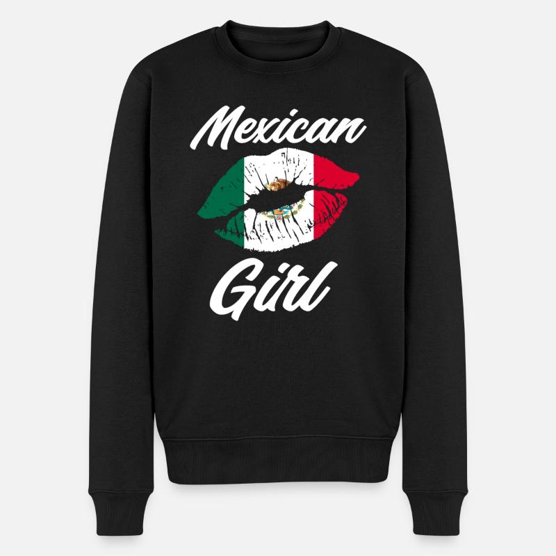 Mexiko Mexikanerin Mädchen - Männer Premium Bio Pullover - Schwarz