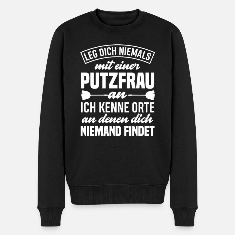 Putzfrau - Männer Premium Bio Pullover - Schwarz