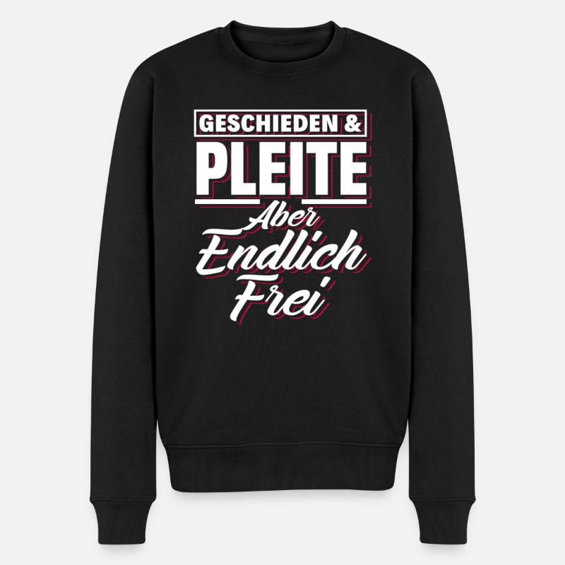 Geschieden Pleite Frei - Männer Premium Bio Pullover - Schwarz