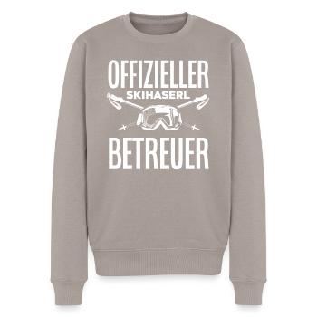 Skifahren Wintersport Skihaserl Skilehrer - Männer Premium Bio Pullover - Taupe - Vorne - Nico (187cm)