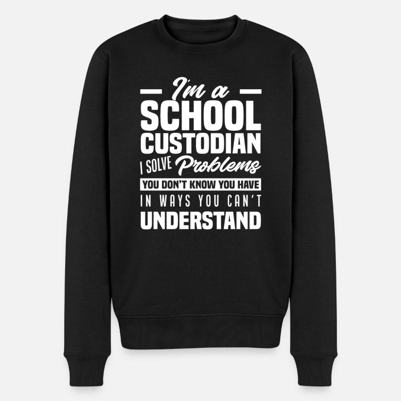 Schulhausmeister Problem Löser Geschenk - Männer Premium Bio Pullover - Schwarz