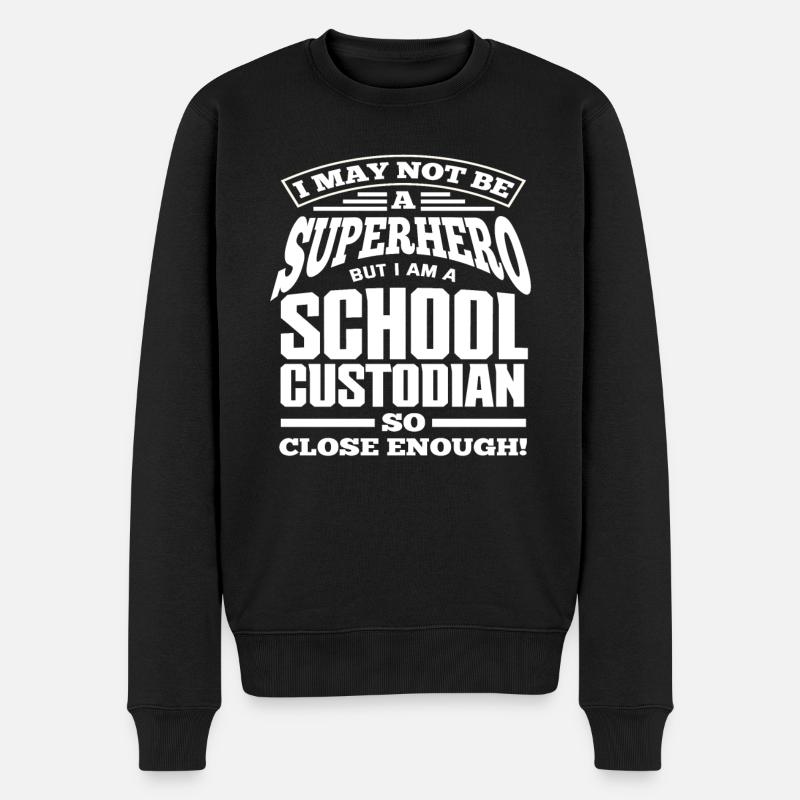 Super-héros concierge d’école - Pull Premium bio Homme - noir