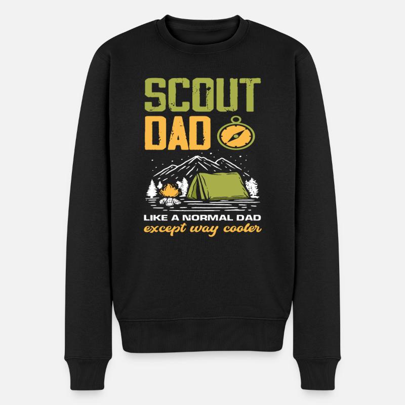 Pfadfinder Papa - Männer Premium Bio Pullover - Schwarz