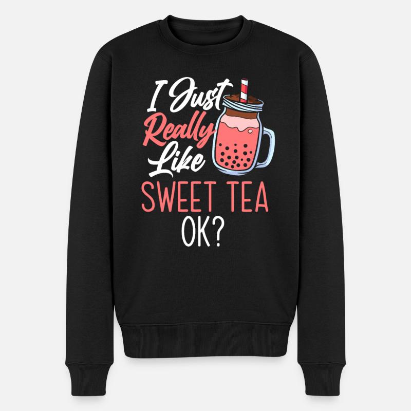 Sweet Tea Drinker Lover Cadeau - Pull Premium bio Homme - noir