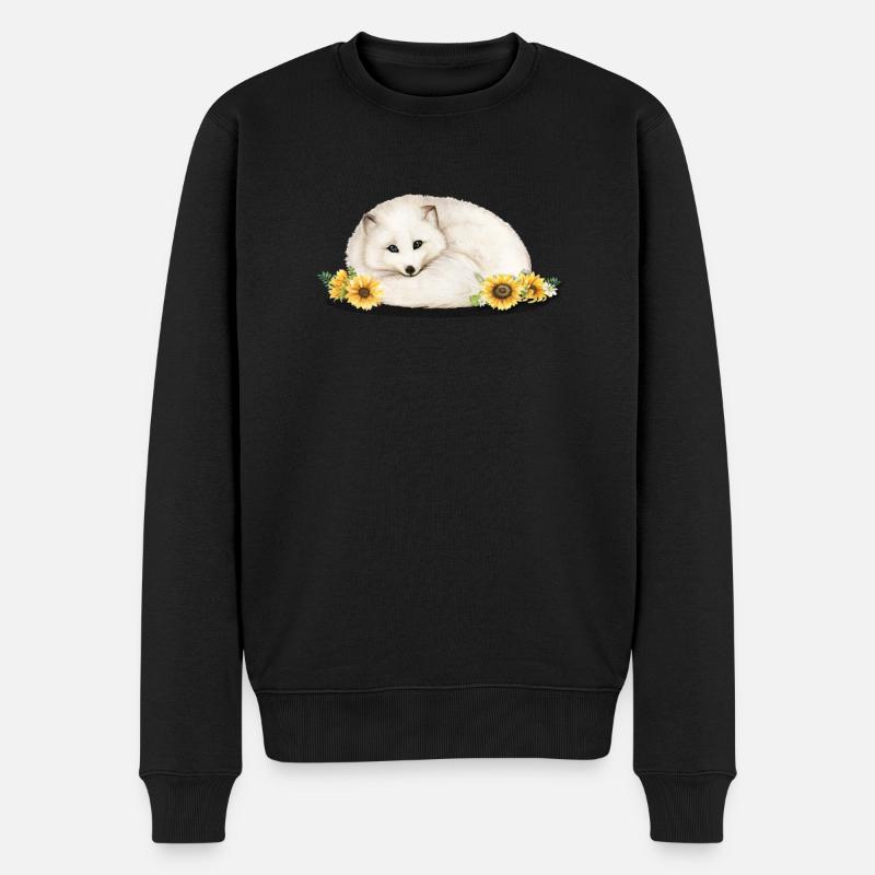Polarfuchs - Männer Premium Bio Pullover - Schwarz