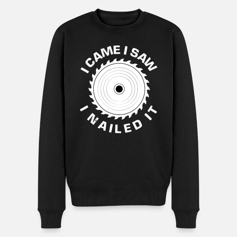 Carpenter Saws Nailing Saying - Men's Premium Organic Jumper - black