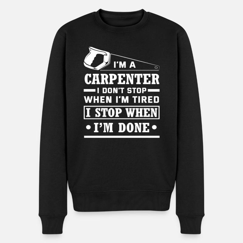 Fier métier de charpentier - Pull Premium bio Homme - noir