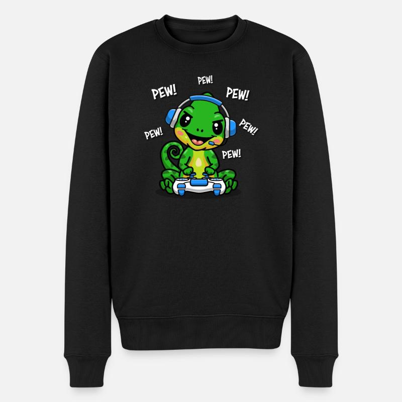 Chamäleon - Männer Premium Bio Pullover - Schwarz