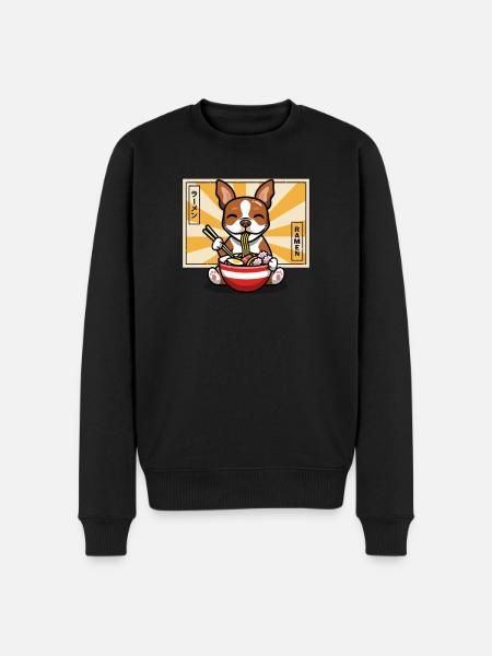 Red Boston Terrier - Men's Premium Organic Jumper - black